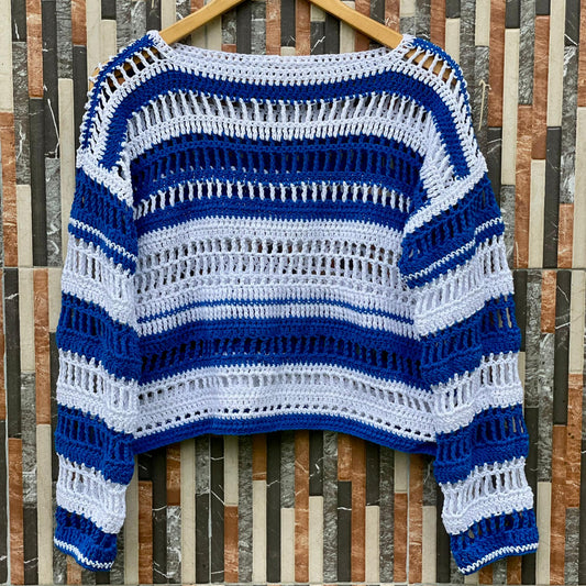 Sinivalkoinen verkkopaita (M-koko)